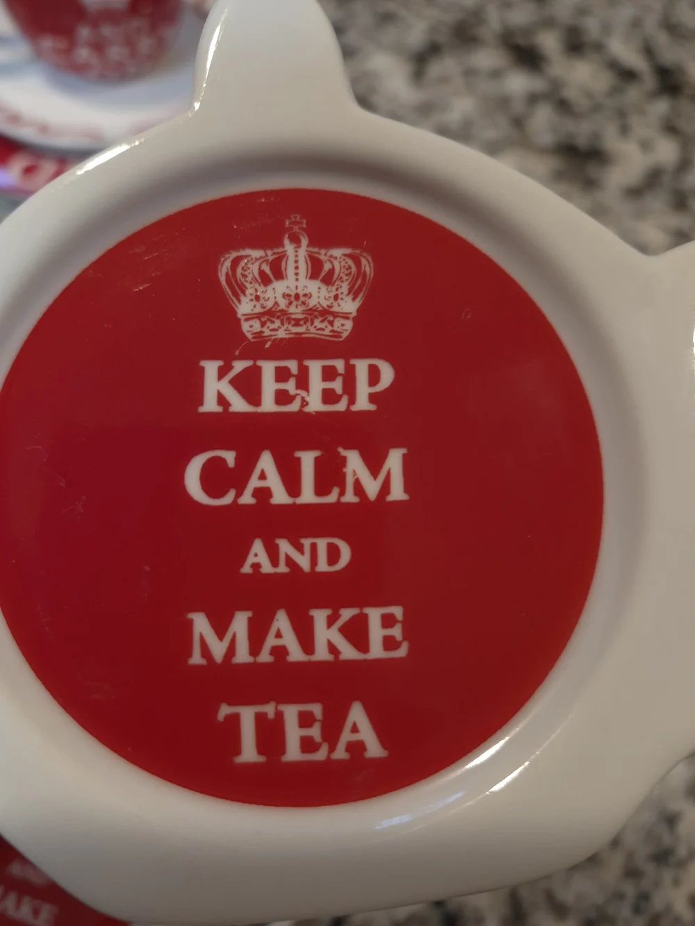 Creative Tops Ltd. Keep Calm Red and White Tea Set - Teapot, Cups, Saucers